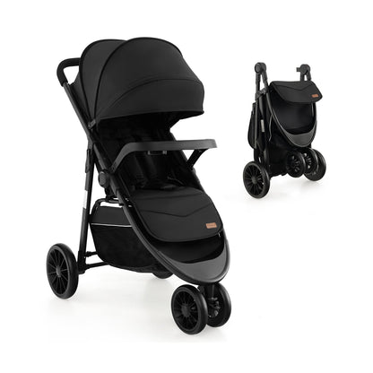 Baby Jogging Stroller with Adjustable Canopy for Newborn